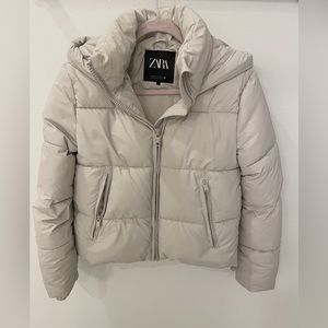 ZARA Cropped Puffer Water Resistant Jacket